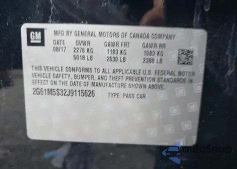 2018 Cadillac Xts Luxury from USA, damaged, VIN 2G61M5S32J9115626